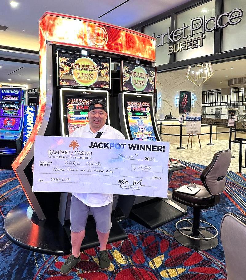 Lucky Locals Win Jackpots of $13K and $68K on Dragon Link Slot Machine at Rampart Casino