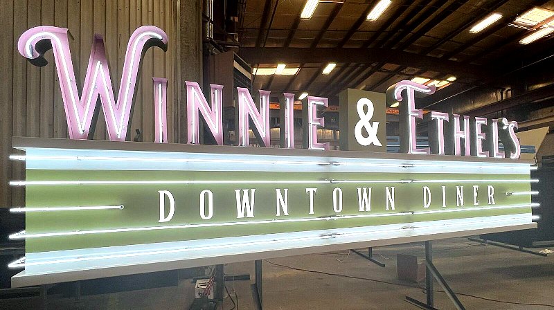 YESCO Las Vegas Offers First Glance at New Winnie & Ethel’s Downtown Diner Sign