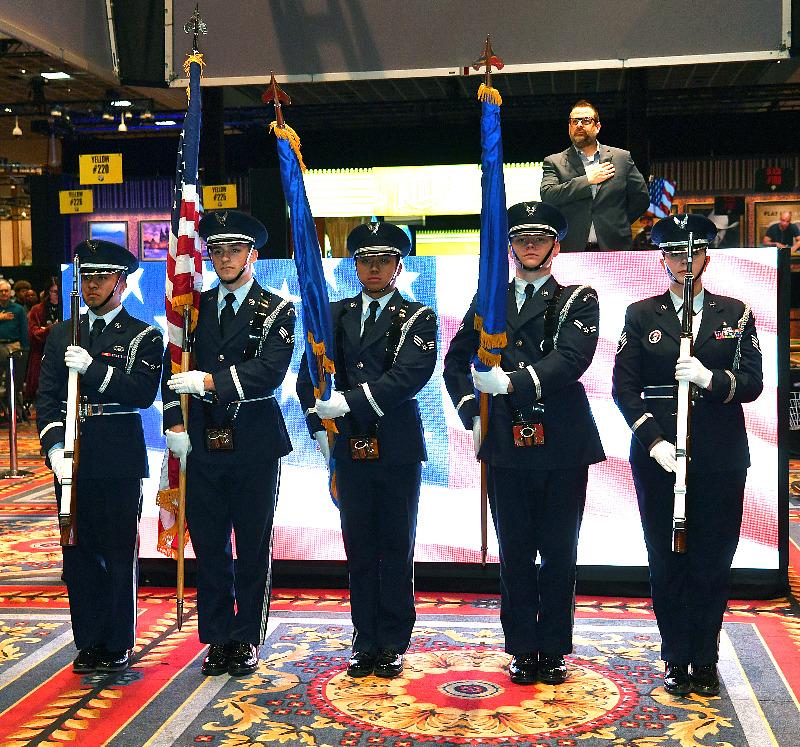 Color Guard presentation from Nellis Air Force Base - Photo credit: Denise Truscello / Getty Images for Caesars Entertainment  