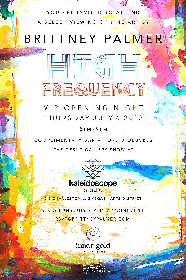 Contemporary Artist and UFC Octagon Girl, Brittney Palmer, is set to unveil her new art show titled "High Frequency" at Kaleidoscope Studios