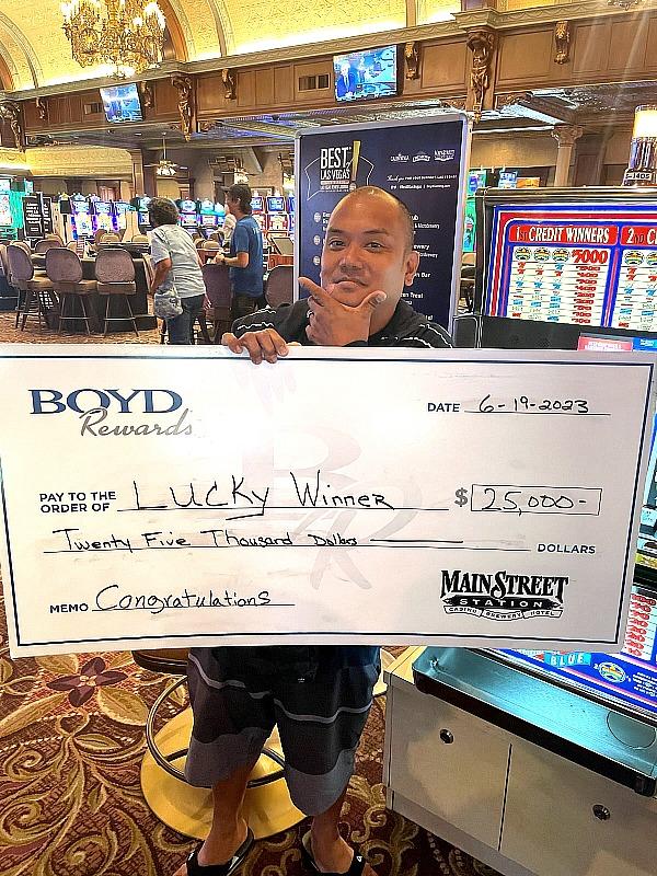 On June 19, Kevin won a $25,000 payday from a Double Red, White & Blue Machine at Main Street Station Casino Brewery Hotel  In all, more than $31 million in jackpots were awarded at the following properties: