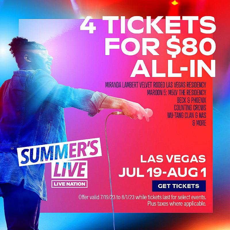 4 Tickets for $80 All-In to More Than 2,500 Shows with Live Nation’s Summer’s Live Promotion