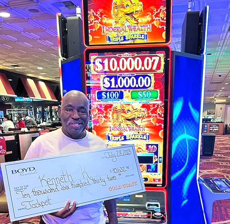 On July 28, Kenneth walked away with some extra cash in his pocket after scoring a $10,000 jackpot on an Imperial Wealth machine at Gold Coast.