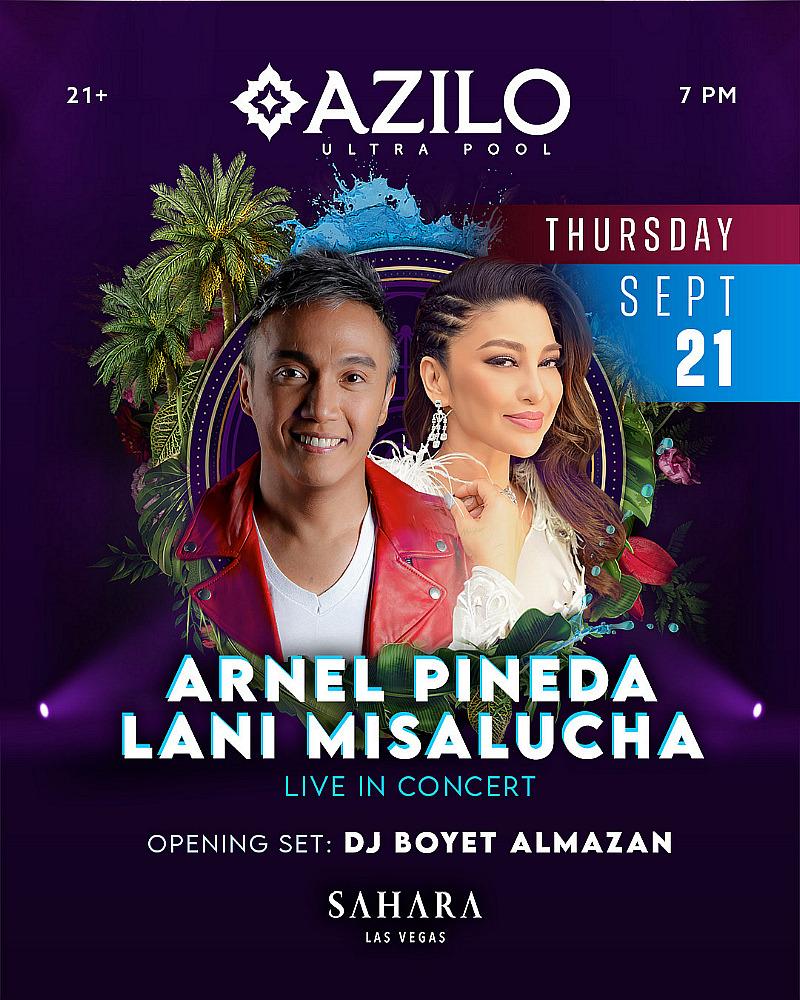 Filipino Stars Arnel Pineda and Lani Misalucha to Perform at Sahara Las Vegas Sept. 21