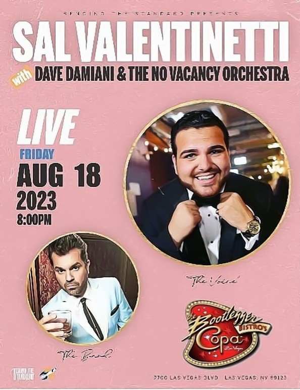 America’s Got Talent’s Sal “The Voice” Valentinetti Joins Dave Damiani & the No Vacancy Orchestra in Las Vegas