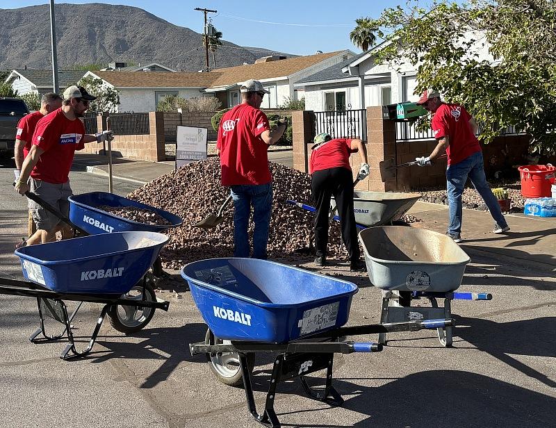 volunteers from Rebuilding Together Southern Nevada (RTSNV) and California State Automobile Association (CSAA) 