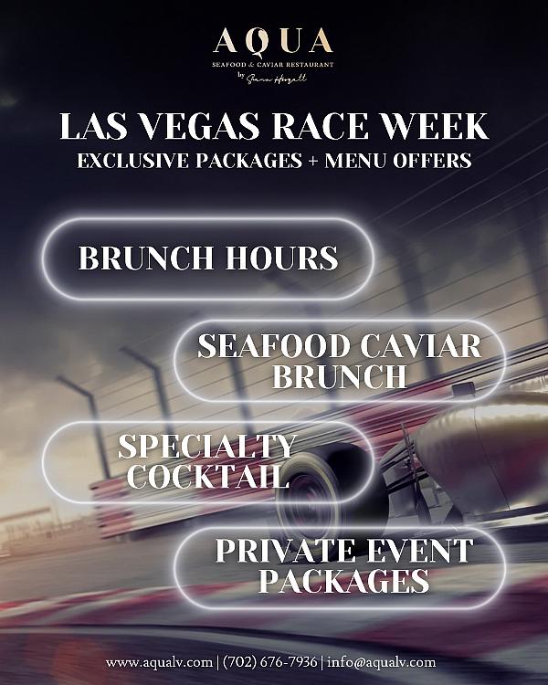Las Vegas Race Week and Holiday Season Specials Aqua Seafood & Caviar Restaurant