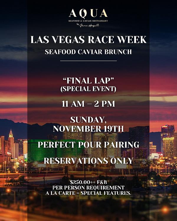 Las Vegas Race Week Brunch Seafood Caviar Brunch at Aqua Seafood & Caviar Restaurant