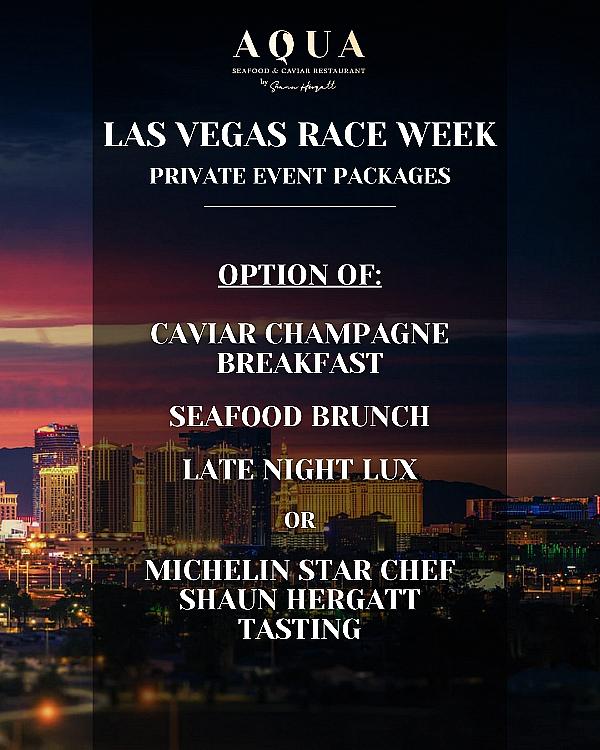 Las Vegas Race Week Private Event Packages at Aqua Seafood & Caviar Restaurant