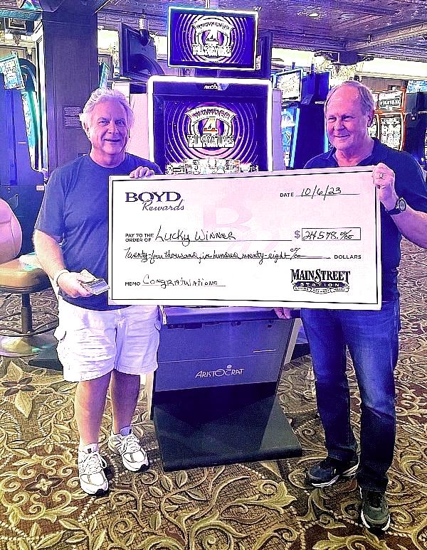 Guesta at Main Street Station Casino Brewery Hotel were feeling wonderful when their $12 spin turned into a more than $24,000 jackpot on a Wonder 4 Tall Fortunes machine on October 6