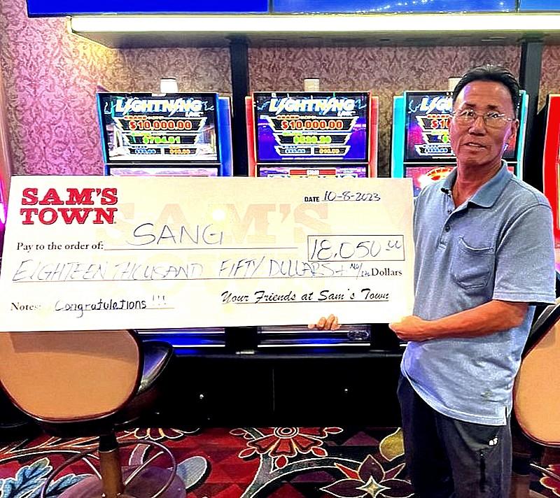 Sang placed a $1 bet on a Lightning Link machine at Sam’s Town on October 8 and was struck with a more than $18,000 payout.
