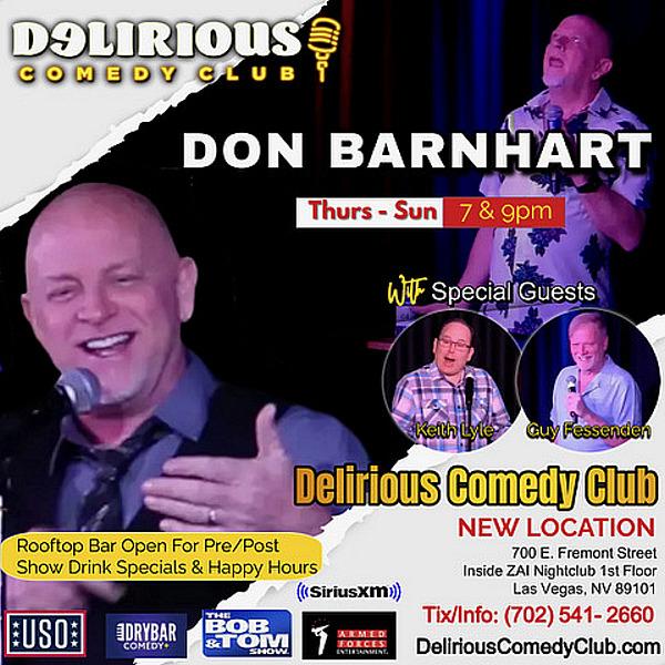 Don Barnhart's Delirious  Comedy Club to Open at ZAI Nightclub November 30
