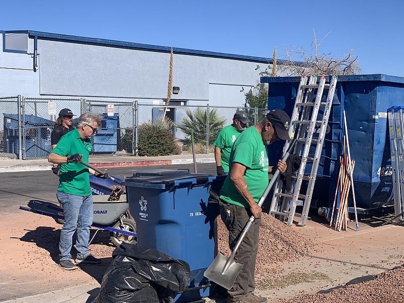 Volunteers from Rebuilding Together Southern Nevada (RTSNV) and Stewart Title assist with home revitalization efforts.