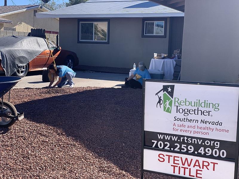 Rebuilding Together Southern Nevada and Stewart Title Conduct Volunteer Work for Homeowner in Need