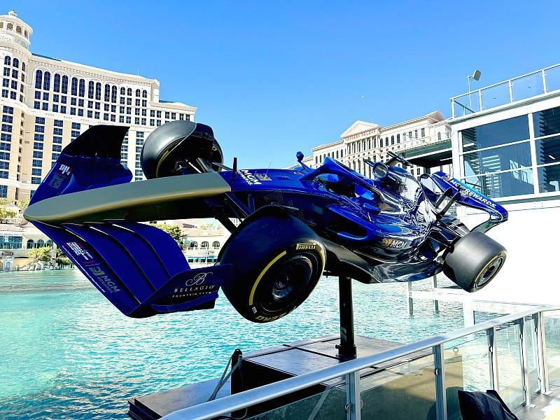 MGM Resorts Races Toward Grand Prix Weekend with MGM Rewards Formula One Show Car Installation at Bellagio Fountain Club