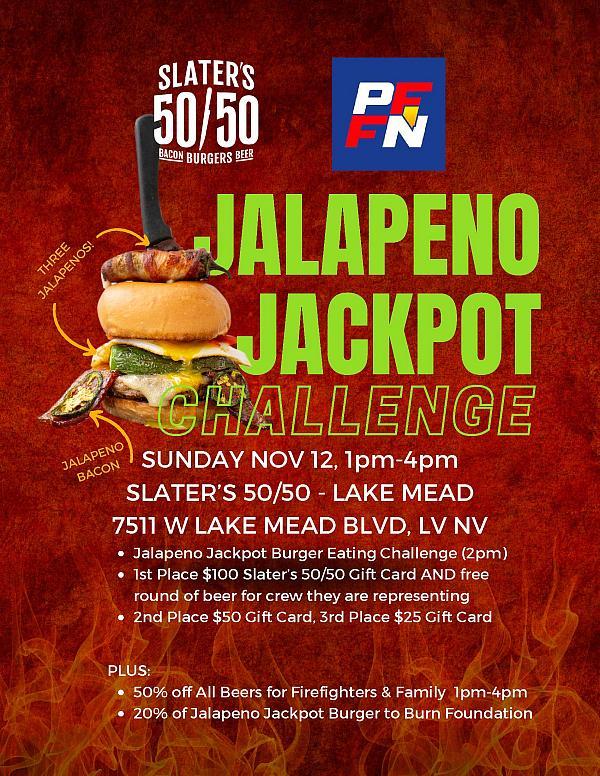 Slaters 50/50 Hosts Jalapeno Jackpot Burger Fundraiser with Veteran Firefighters Nov. 12