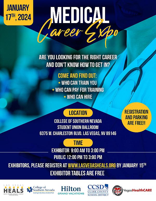 Las Vegas HEALS to Host Medical Career Expo on Jan. 17 at College of Southern Nevada