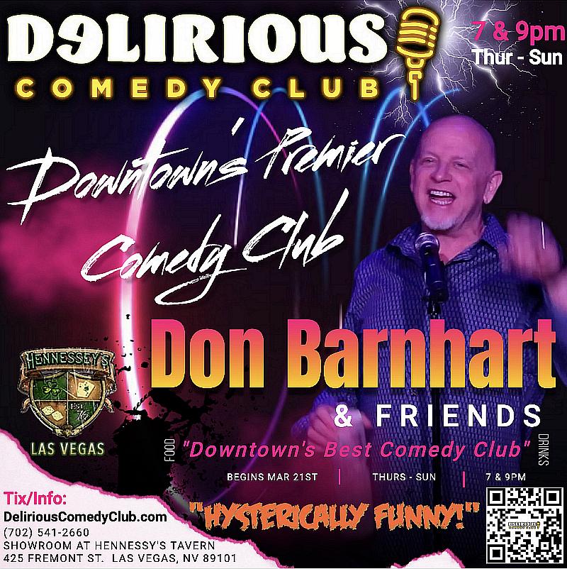 Delirious Comedy Club moves to the Showroom at Hennessy’s Tavern on Fremont Street
