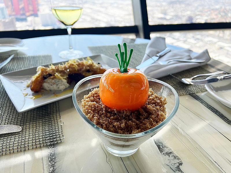 The STRAT Carrot cake-inspired dessert at Top of the World, courtesy of Golden Entertainment