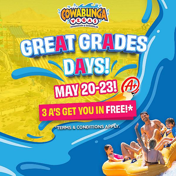 Las Vegas Waterparks Salute Academic Achievers with Free Entry (May 20-23) + 1st Ever After-Hours Night for Adults (May 24th)