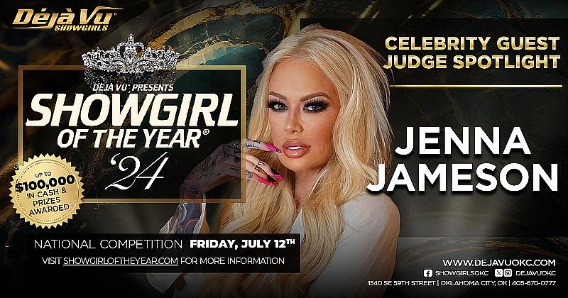 Jenna Jameson Announced as Celebrity Guest Judge for Déjà Vu’s ‘Showgirl of the Year’ Competition