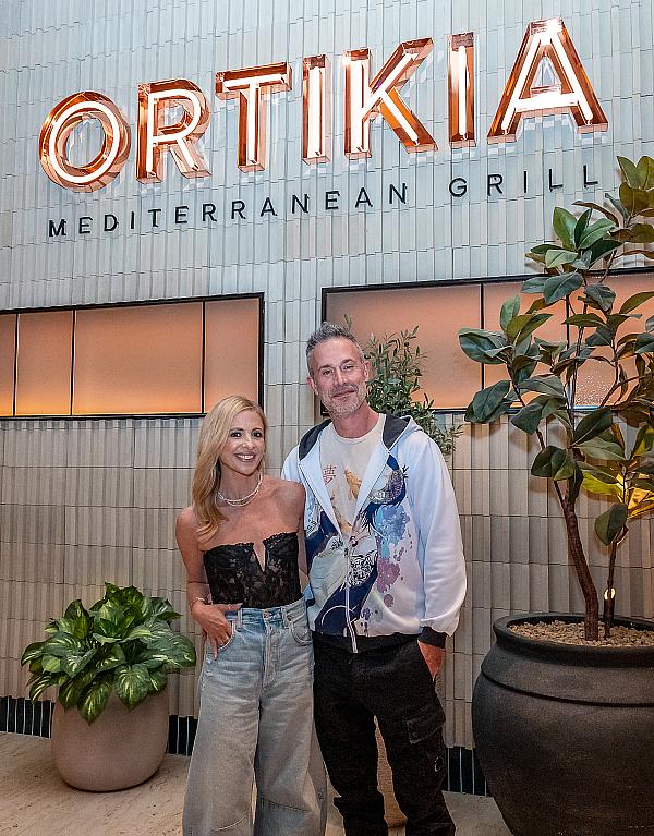 Actors Sarah Michelle Gellar and Freddie Prinze Junior Spotted at all-new Ortikia Mediterranean Grill