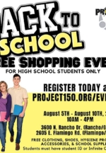 Project 150 Announces Annual Back to School Shopping Event for High School Students