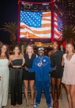 Maggie Steffens, Rachel Fattal, Jordan Raney, Flavor Flav, Ashleigh Johnson, and Emily Ausmus