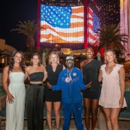 Maggie Steffens, Rachel Fattal, Jordan Raney, Flavor Flav, Ashleigh Johnson, and Emily Ausmus