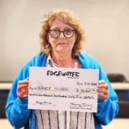 Nancy K. wins $72,265 Double Progressive Bingo jackpot at Edgewater Casino Resort_courtesy Golden Entertainment