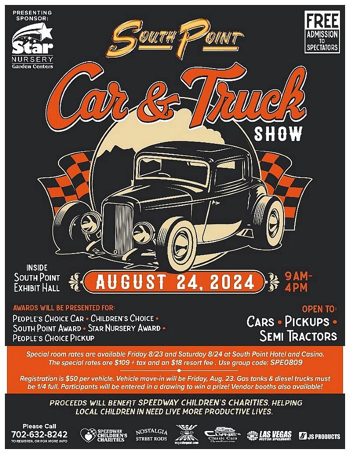 South Point Hotel, Casino & Spa and Speedway Children’s Charities to Host Annual Car and Truck Show