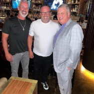 MLB Relief Pitcher David Riske with Bishop Gorman, Head Baseball Coach Matt Stoner and Circa Las Vegas CEO Owner Derek Stevens at Barry's Downtown Prime