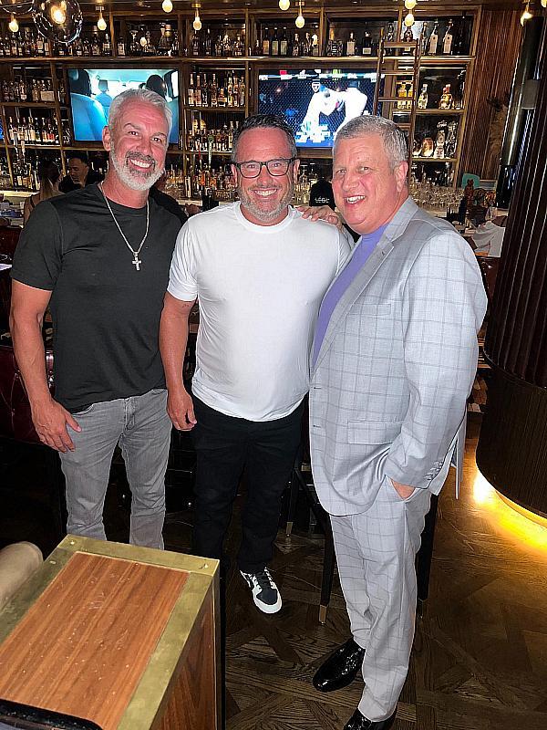 MLB Relief Pitcher David Riske with Bishop Gorman, Head Baseball Coach Matt Stoner and Circa Las Vegas CEO Owner Derek Stevens at Barry's Downtown Prime