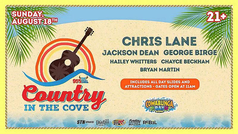 95.5 The Bull's Country in the Cove, August 18 at Cowabunga Bay