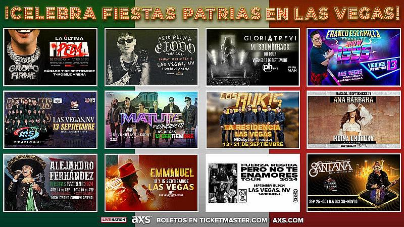 Live Nation Las Vegas Unveils Star-Studded Lineup of Latin Artists for Mexican Independence Weekend Celebration