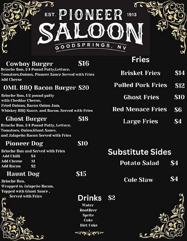 Pioneer Saloon Chuck Wagon Menu 8 24.v1