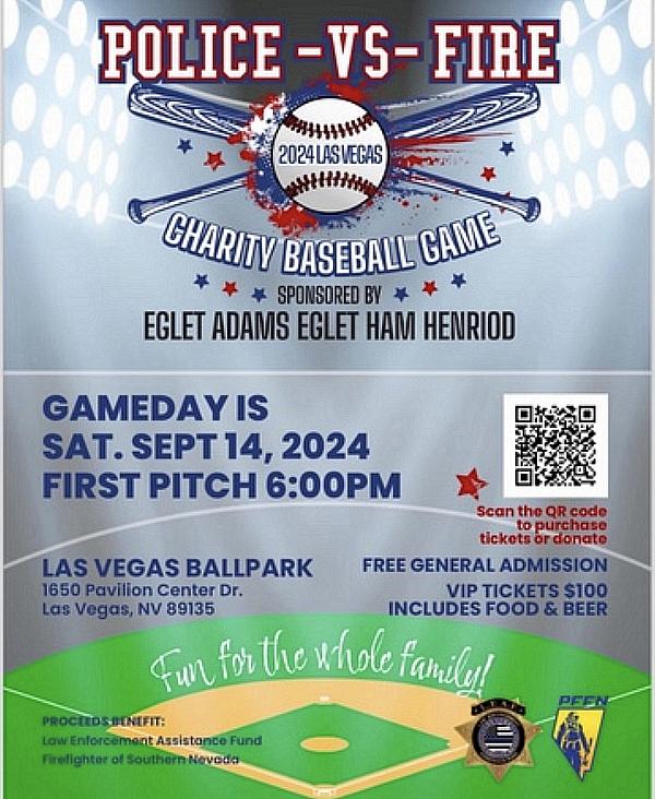 FREE 2024 Vegas Valley Police and Fire Baseball, Sept. 14, 6pm - Las Vegas Ballpark