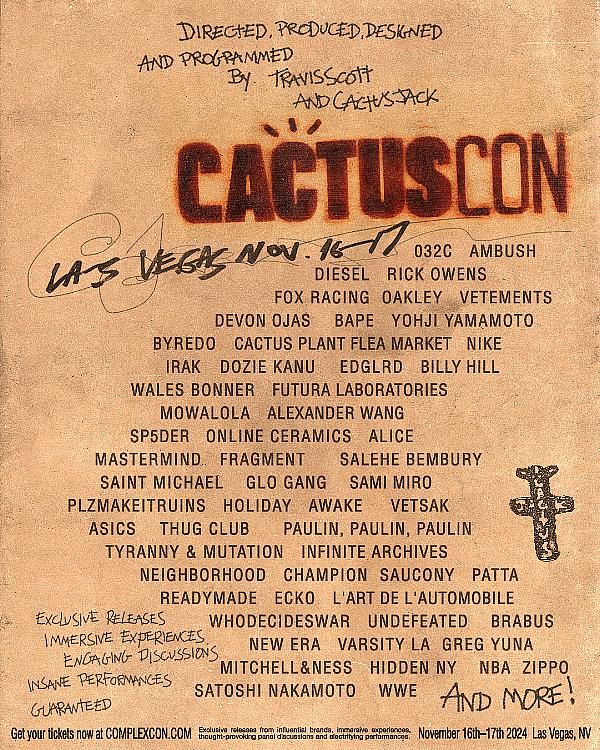 Travis Scott and His Creative Collective Cactus Jack to Curate Complexcon, Bringing “Cactuscon” to Las Vegas