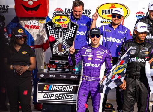Denny Hamlin Overcomes Speeding Penalty to Win Pennzoil 400 at Las Vegas Motor Speedway