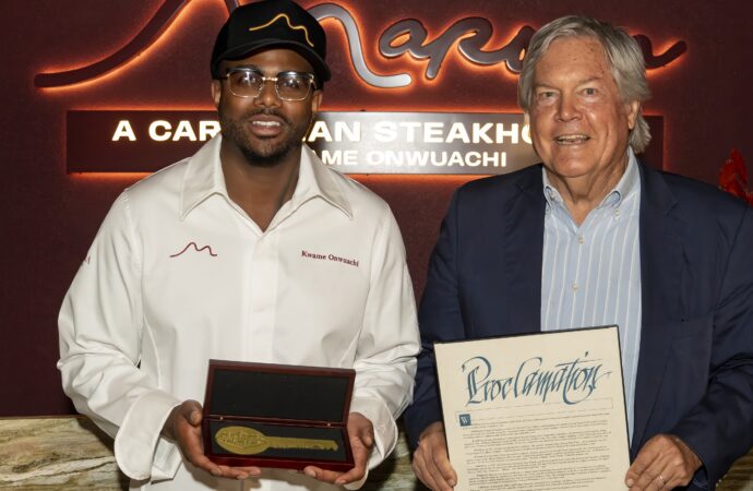 Maroon Steakhouse Chef Kwame Onwuachi Presented With Key to the Strip